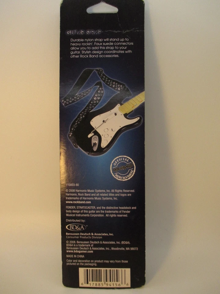Official Rock Band Skulls Guitar Strap Harmonix New - Image 3 of 3