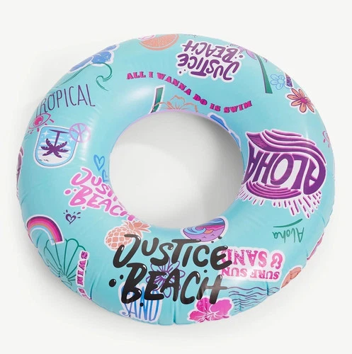 Justice Beach 39"  Durable Inflatable Tube Pool Ring Float Swim Family Fun