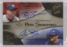 2007 Exquisite Rookie Signatures Gold 24/25 Ryan Zimmerman Alex Gordon Auto 06bg