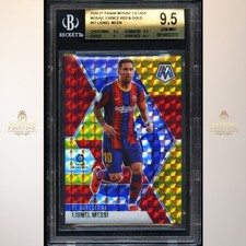 LIONEL MESSI 2019-20 Panini Mosaic La Liga #57 Choice Red & Gold /88 BGS 9.5 2Q
