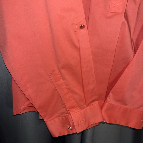 New York and Company Womens Blouse XLarge Peach Orange 3/4 button up Long Sleeve - Picture 6 of 17
