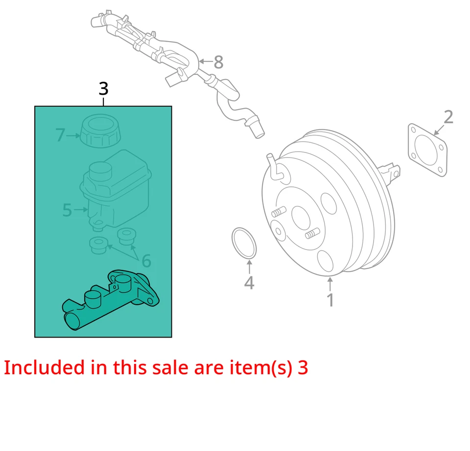 Hyundai Azera 2012 cilindro maestro de frenos fabricante de equipos originales 93 k millas - LKQ390893224 Foto 4 de 4