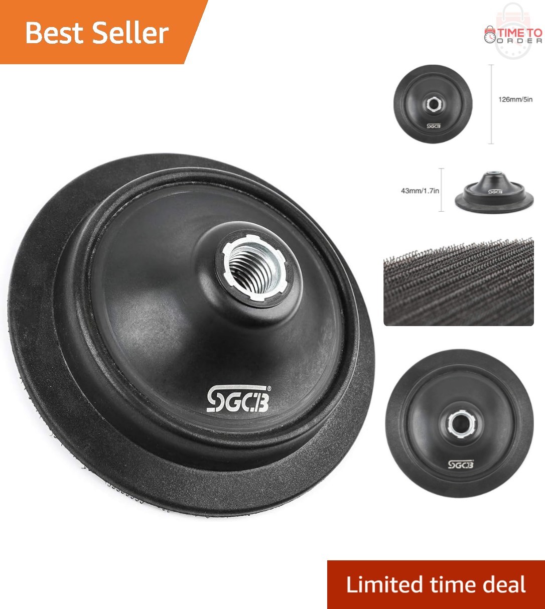 5 Inch Rotary Backing Plate PU Soft Face Hook-and-Loop Sandi