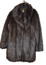 Biba Beautiful Luxury Grey Faux Fur Coat Apres Ski Size: Uk 20