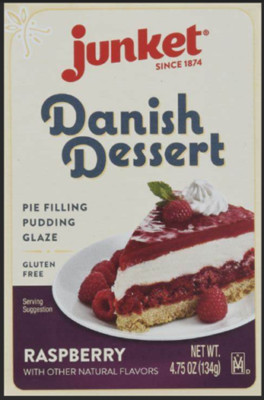 JUNKET Danish Dessert 'Raspberry' Pie Filling, Pudding, Glaze  134 gr aus USA