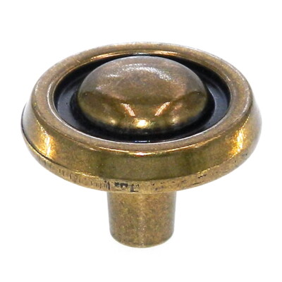 Vintage National Lock French Gilt 1 1/8'' Round Cabinet Knob 6283-5A F0-3875-001