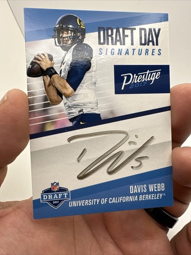 2017 panini prestige Draft Day Signatures Davis Webb On Card Auto - Picture 3 of 3