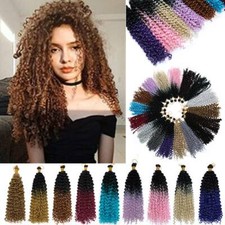 8"/14" Long Deep Water Wave Crochet Braiding Hair Extensions Natural As Human US