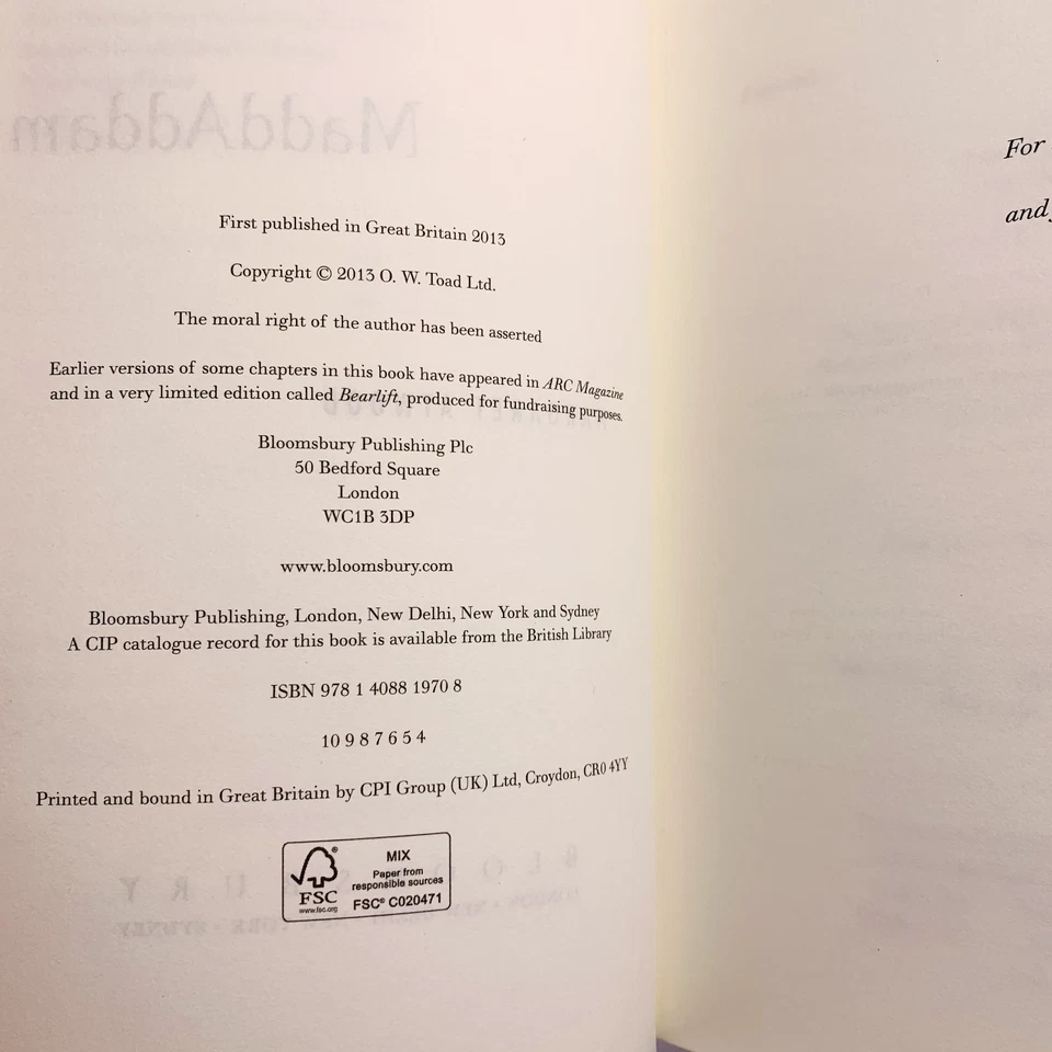 MaddAddam by Margaret Atwood First Edition Hardcover Book #3 MaddAddam Trilogy - image 4 of 4