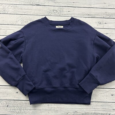 Madewell Pullover Blank Crewneck Sweatshirt Women's Small Blue