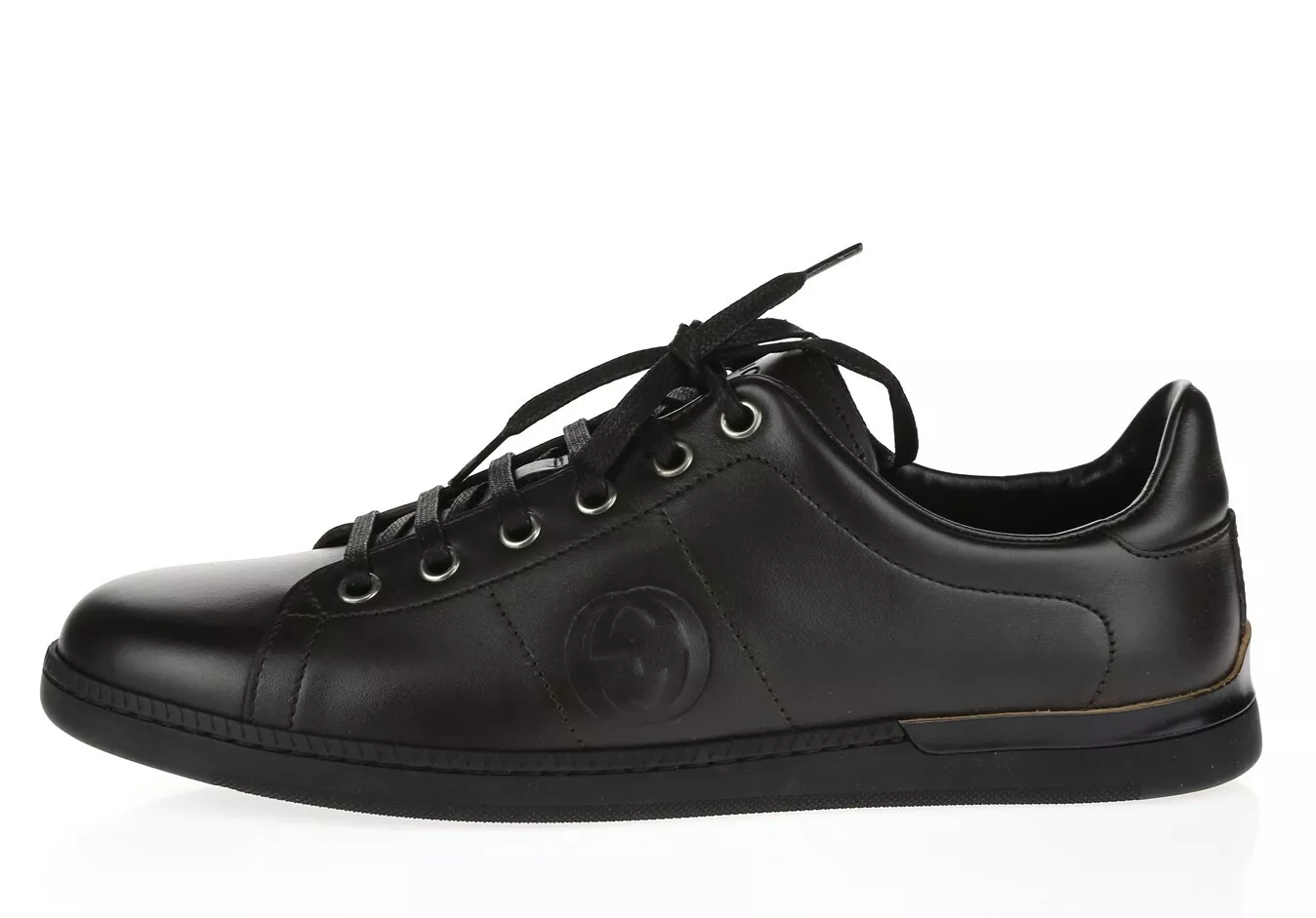 Baskets basses unisexes GUCCI 228439 cuir marron taille 39,5 G UK