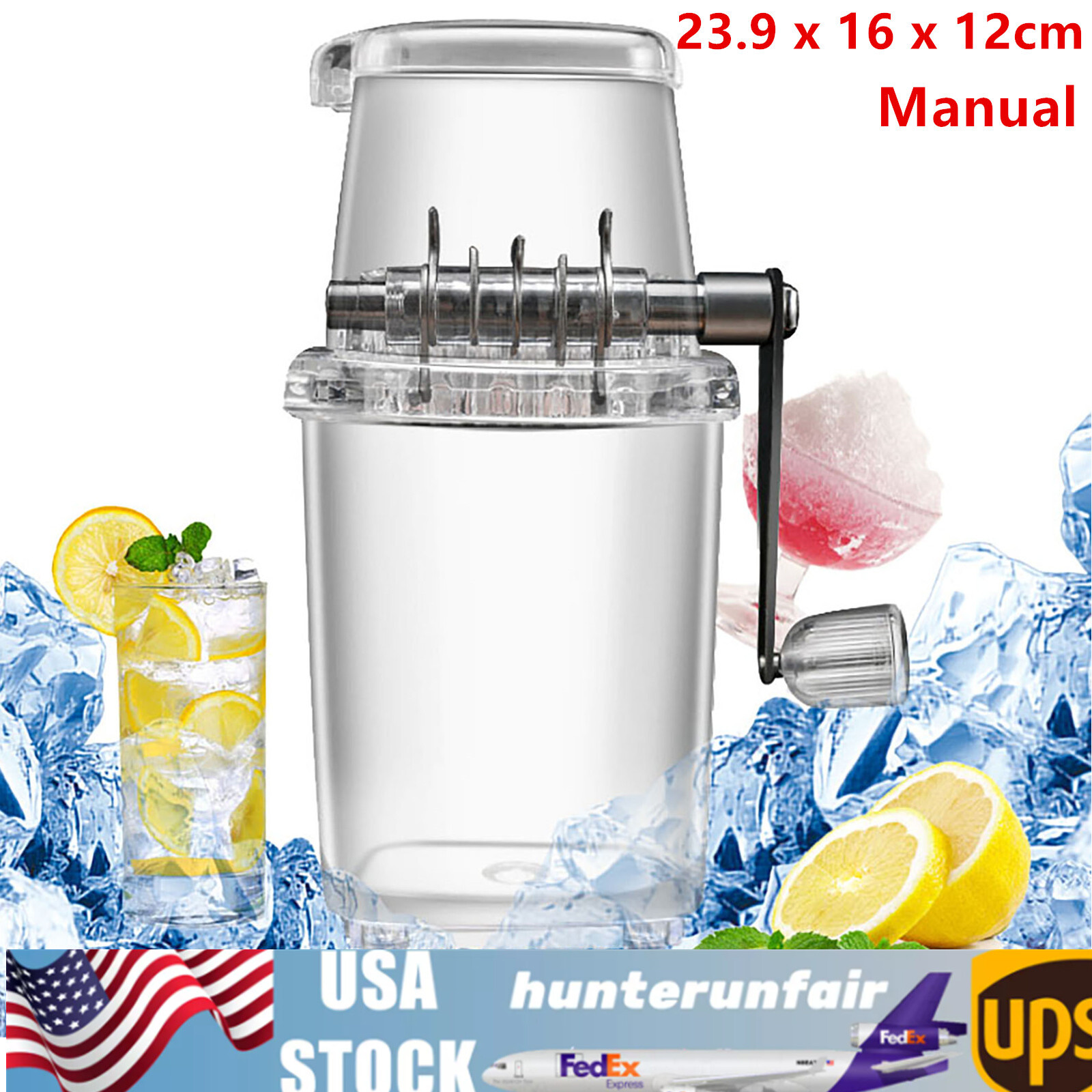 Manual Ice Crusher Shaver Shredding Machine Portable Hand Snow Cone Ice Maker