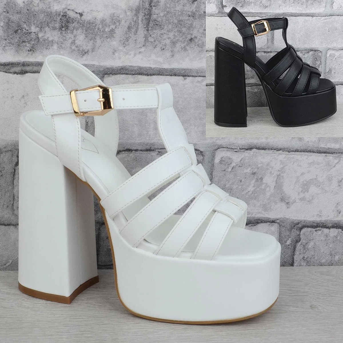 Strappy platform shop shoes