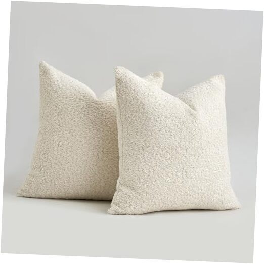 MOROCO Pillow Covers 18x18 Neutral Pillow Covers 18 x 18-Inch Cream White-image