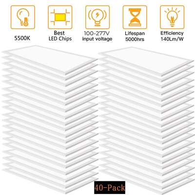 2X4FT LED Flat Panel Light 8400LM 75W 5000K Dimmable Drop Ceiling Office Lights