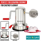 Wonderchef Coconut Scraper, Stainless Steel Hand Operated Rotating Kitchen Grate