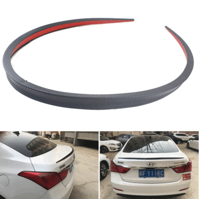 1.2M Carbon Fiber Universal Car Spoiler Rubber Rear Roof Trunk Molding Lip Wing