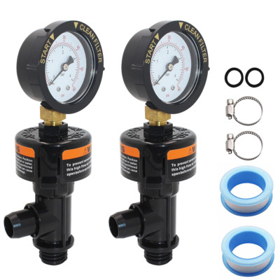 2X 98209800 Manual Air Relief Valve w/Pressure Gauge for Pentair Pool Spa Filter