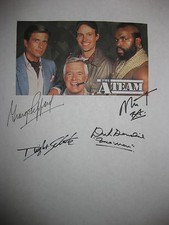 The A Team Signed TV Script George Peppard Dwight Schultz Dirk Benedict rp