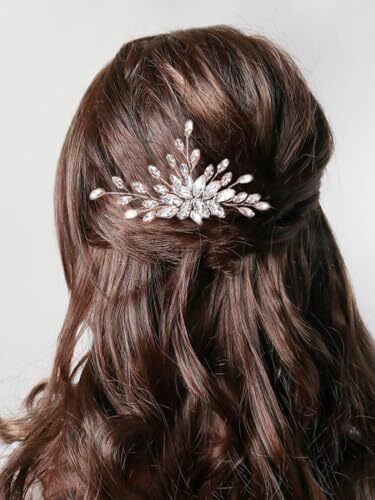 Rhinestone Bride Wedding Hair Comb Silver Bridal Hair Piece Prom Hair Accesso... - Picture 1 of 8