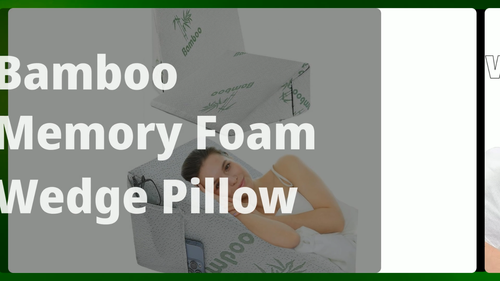 Bamboo Bed Wedge Pillow Acid Reflux GERD Memory Foam Left Side Pockets Stay Cool - Video 1 of 1