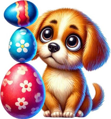 Farbe Ostern Hund Ei Wandbild Schlafzimmer Kinderzimmer Dekor Vinyl Aufkleber Abziehbild 6 Größen