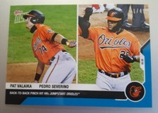 *2020 Topps NOW BLUE PARALLEL Pat Valaika/Pedro Severino #77-Orioles #'d 21/49*