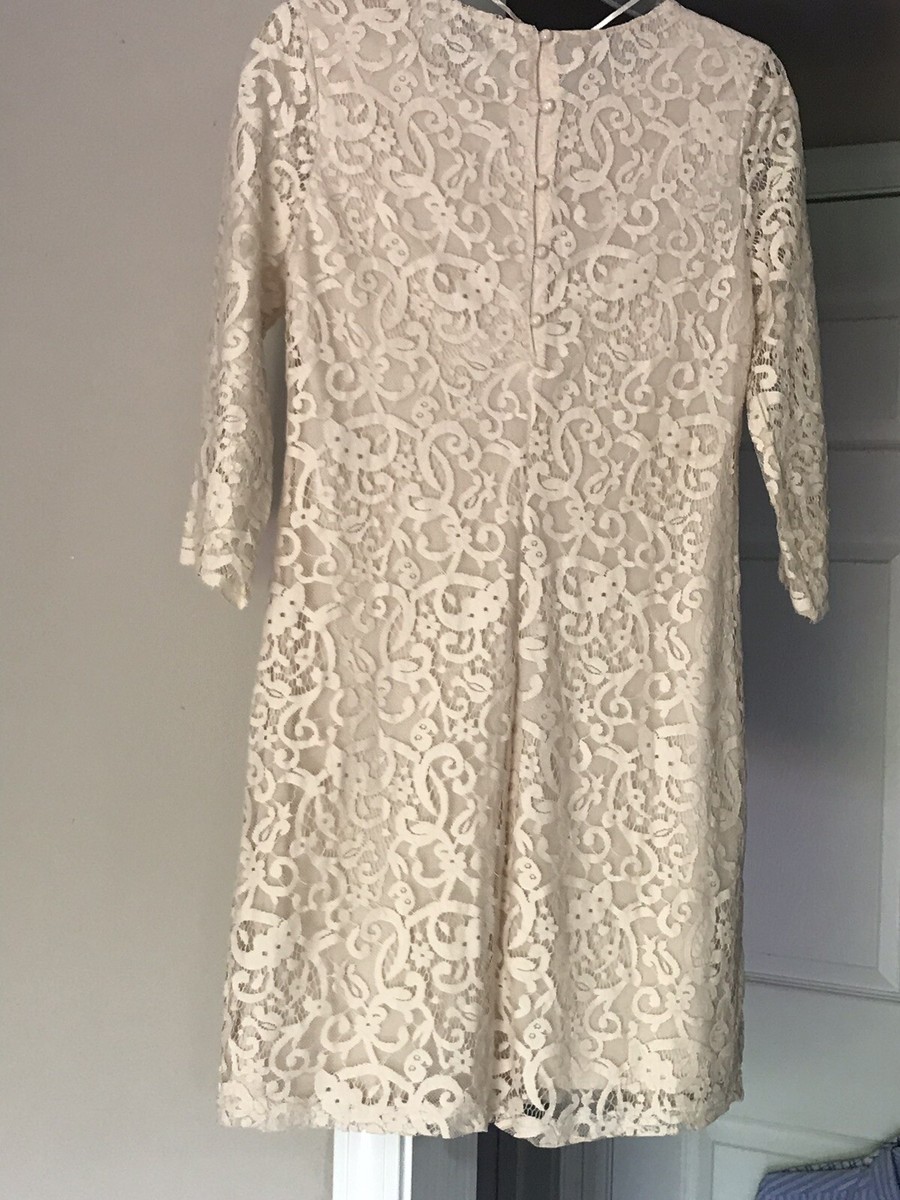 white and beige lace dress IVORY BEADED LACE PENCIL DRESS | CULT MIA