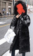 Neuf Manteau Hiver Longue Noir Métallique  - Neuf Taille S, M