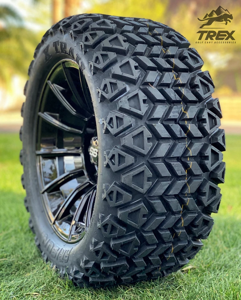Rueda negra brillante TREX 14" Titan y neumático todo terreno DOT de 23x10-14" - Juego de 4 Foto 4 de 4