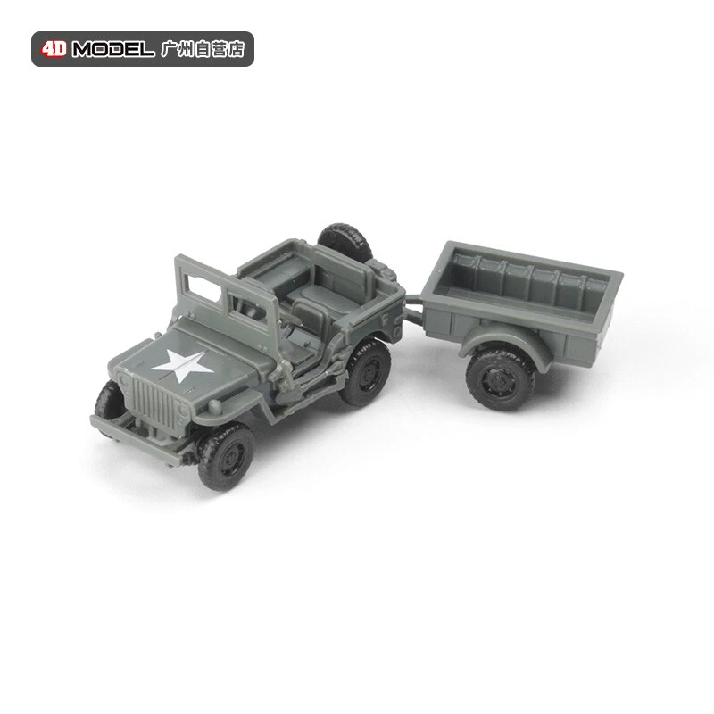 2Pcs U.s. Off-Road Vehicle Willys Fighting Vehicle Military Assembly Model 1/72 - Image 2 of 4