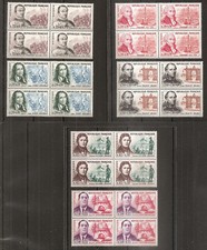 1295 à 1300 (1961) Série Célébrités  N** en blocs de 4 (cote 80e) (9290)