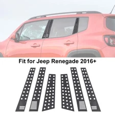 6Pcs Window B Pillar Post Panel Trim Cover Accessories For Jeep Renegade 2016-23