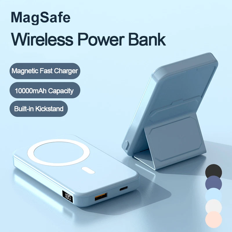 10000mAh MagSafe Wireless Power Bank Foldable Kickstand iPhone 16Pro/15/14/13/12 - Image 2 of 4
