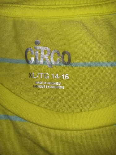 Circo kids short Sleeved yellow striped gray Dress - XL 14-16, - Picture 3 of 3