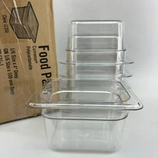 Cambro New 6 Pack Box EN631 x 4” Deep Clear Polycarbonate NSF Food Pans Buffet