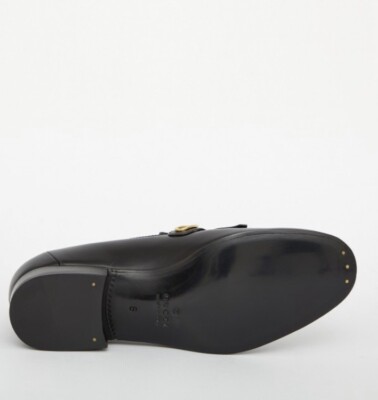 GUCCI 714680 Mirrored G Gold Kiltie Loafers Black Leather Men\'s 7.5 GUCCI 714680 Mirrored G Gold Kiltie Loafer Black Leather  main image 4