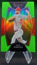 2022 Panini Select Neon Green Prizm Zack Wheeler Philadelphia Phillies #'d 65/99