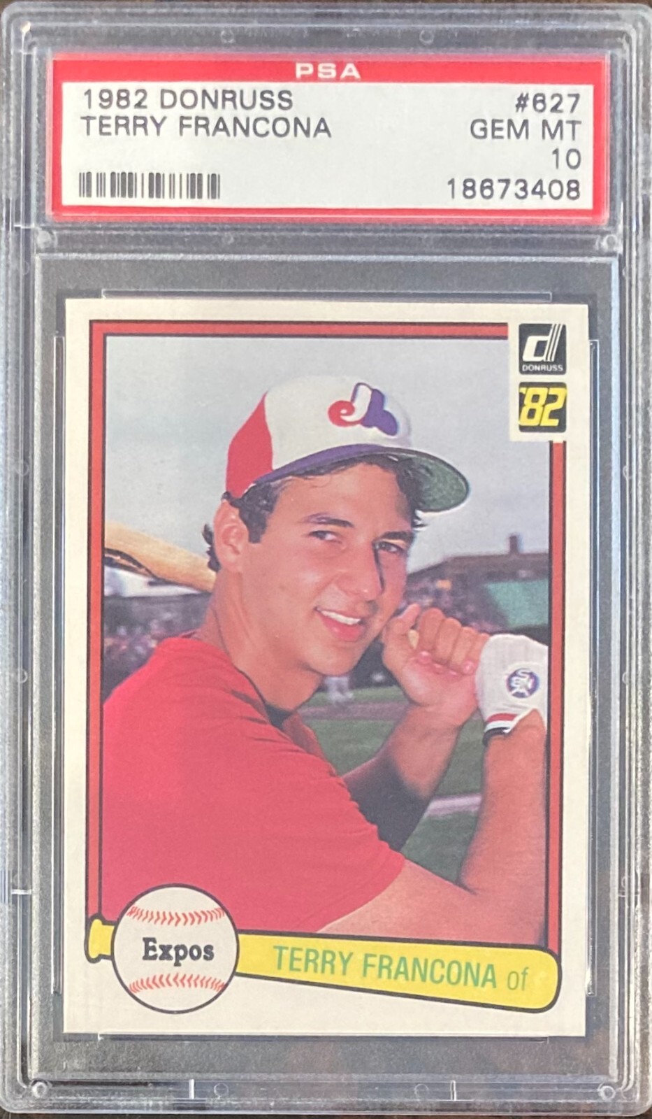 1982 Donruss Terry Francona #627 PSA 10 Expos Indians Red Sox RC