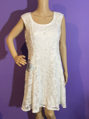 ronni nicole white lace dress Ronni Nicole Cold Shoulder Eyelet Lace Dress
