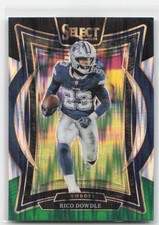 2024 Panini Select #90 Rico Dowdle Black & Green Prizm Shock