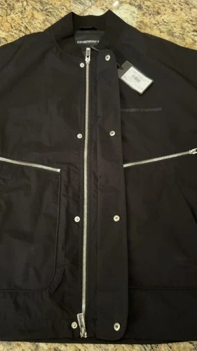 EMPORIO ARMANI $675 Mens BLOUSON JACKET Full Zip Black Size 50-56 AUTHENTIC NEW image 4