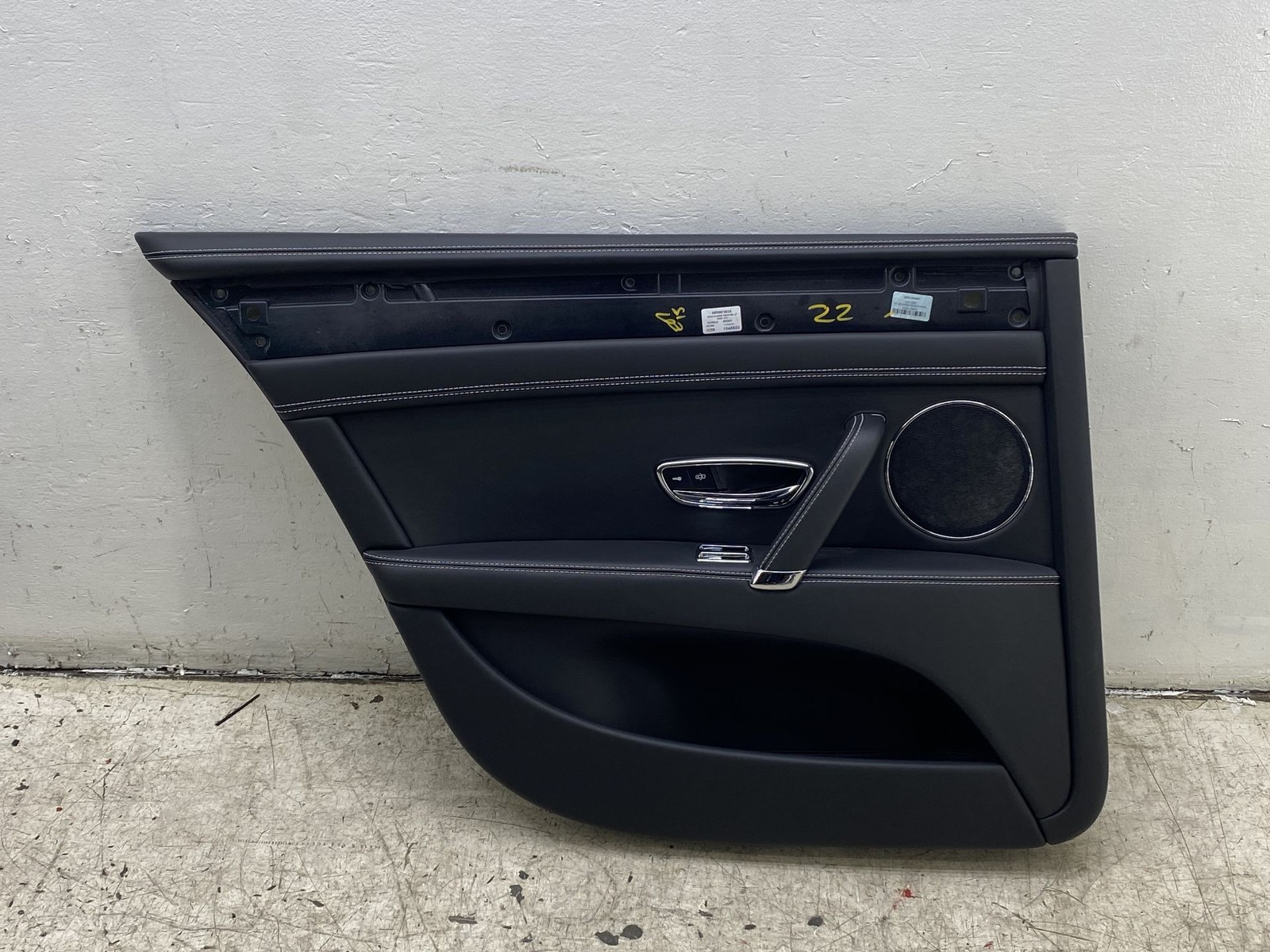 2013-2019 BENTLEY FLYING SPUR REAR LEFT INNER DOOR TRIM PANEL W/WHITE STITCHING