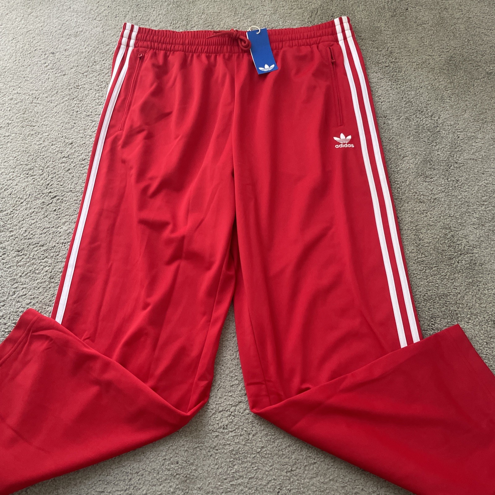 ADIDAS Original Firebird  Track Pants Men’s XL IJ7057 Red White Zip Pockets NWT