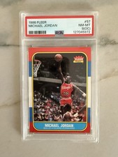 1986 FLEER MICHAEL JORDAN - PSA 8 OC - Rookie Grail Card - Beautiful Color! ??. rookie card picture