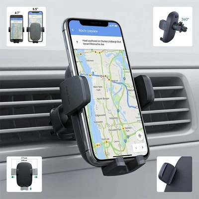 For Cell Phone Universal GPS Cradle 360° Rotatable Car Vent Mount Phone Holder - Image 1 of 4