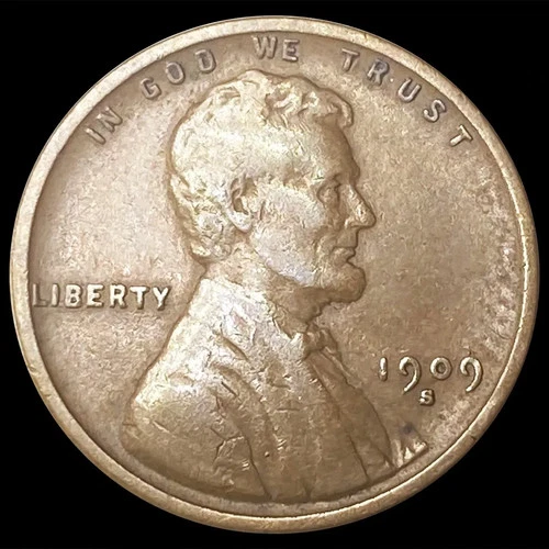 1909-S  Lincoln Wheat Penny Key Date Cent – Famous First Year San Francisco