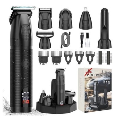 6-in-1 Men's Trimmer Waterproof Cordless USB Charging 6 Heads Face Body
