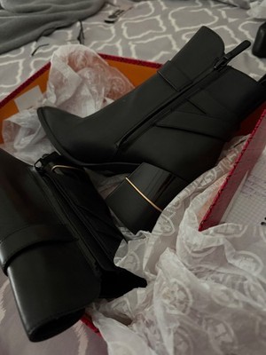TORY BURCH/Multi Logo Heeled Ankle Boot/Black leather/ US 10.5/EU 41