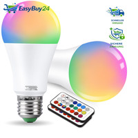 Edison E27 Farbwechsel GlüHbirne Rgb Dimmbar 10W 3000K Mit Fernbedienung 2Er